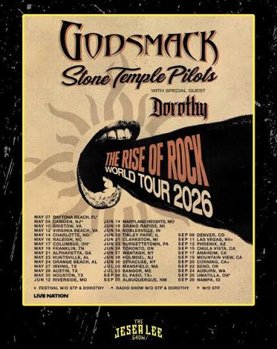 Godsmack concert tour poster 2026